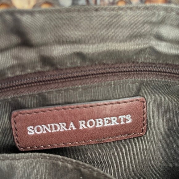 SONDRA ROBERTS Shoulder Bag Textured Snakeskin Animal Print Braided Handle - Picture 6 of 15